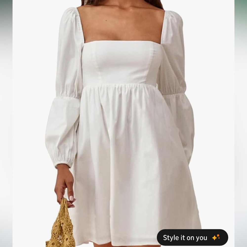 Amazon White Long Sleeve Dress